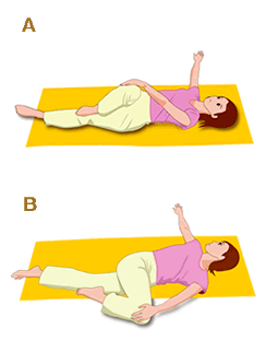 ねじることでからだが気持ちよく！ 産後のヨーガ「寝てからだをねじる体位」