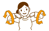 あぐらを組み、両ひじを肩まで水平に上げ、指先は軽く肩におき、そのままひじを前後に3回ずつ回す