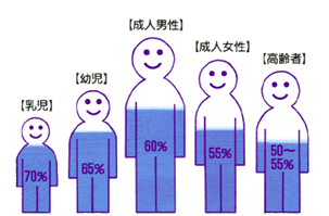 赤ちゃんの体重の約70%が水分です