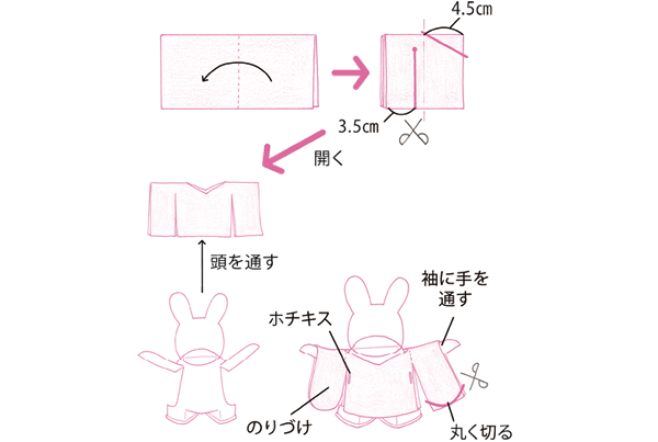 うさぎのおひなさまの作り方