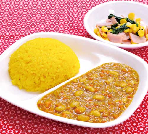 大豆入りキーマカレー 仲良し給食メニュー