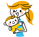 赤ちゃんをだっこした女性のイラスト