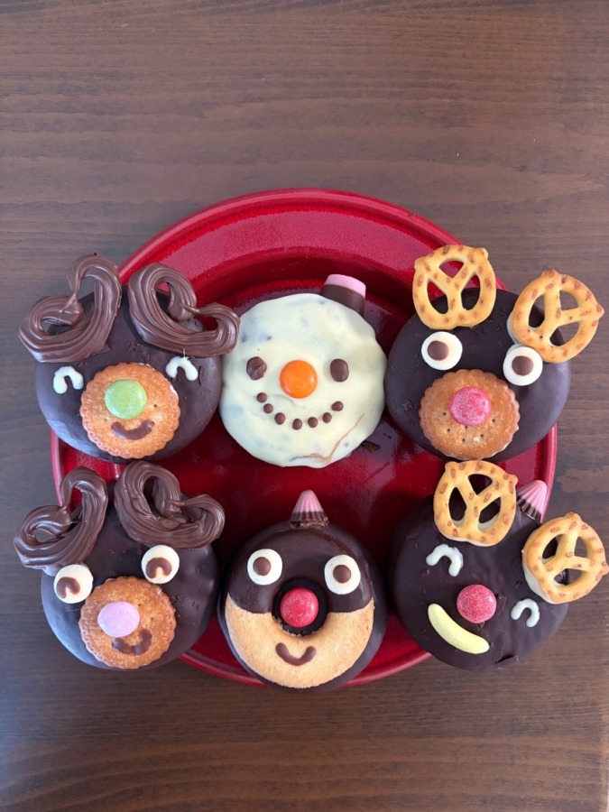 生チョコパイでサンタさんファミリー