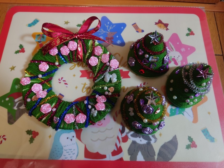 リースとツリーを娘が手作り☆