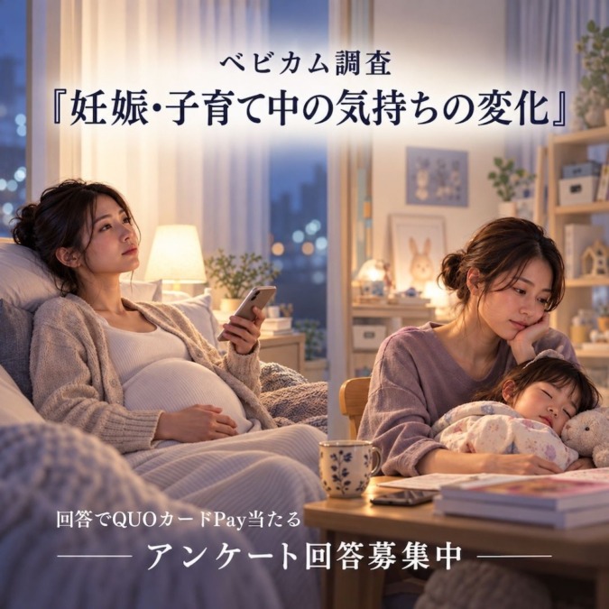 ベビカム調査「妊娠・子育て中の気持ちの変化」アンケート回答募集中